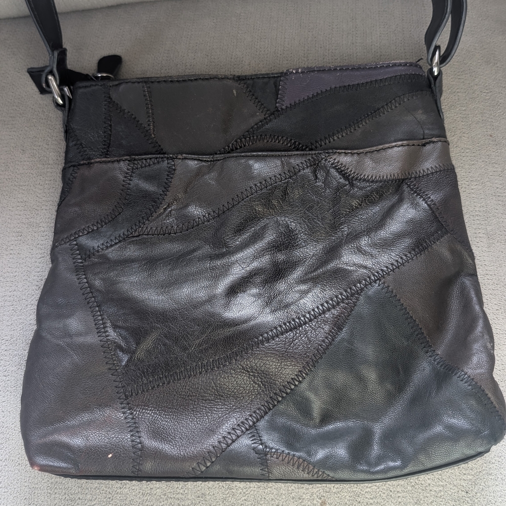 Vintage Jaclyn Smith Brown Patchwork Crossbody Bag